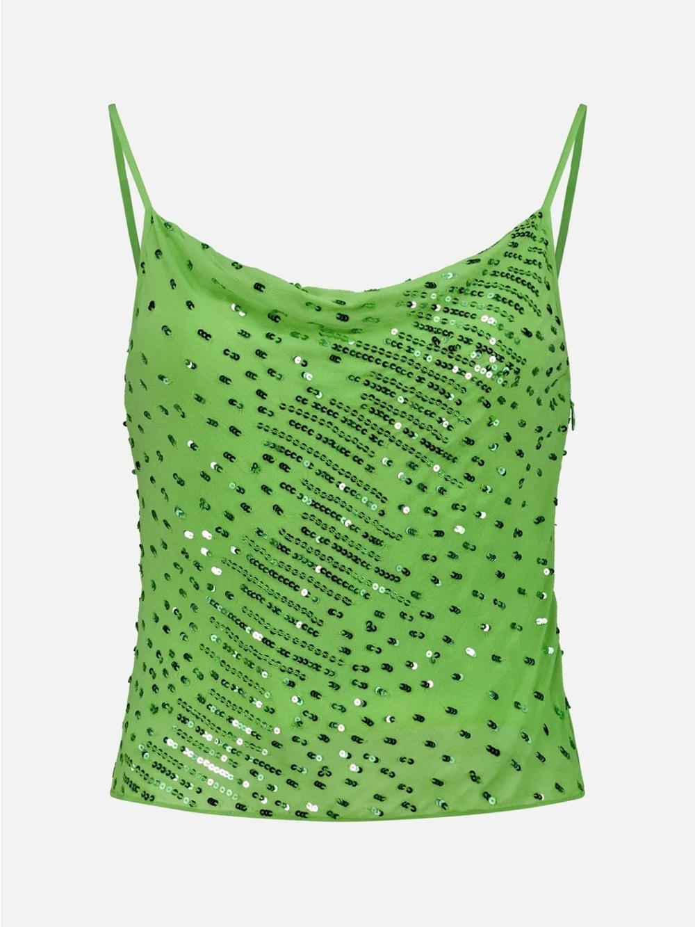 Amanda Uprichard Noella Sequin Cami Top Green Size Small